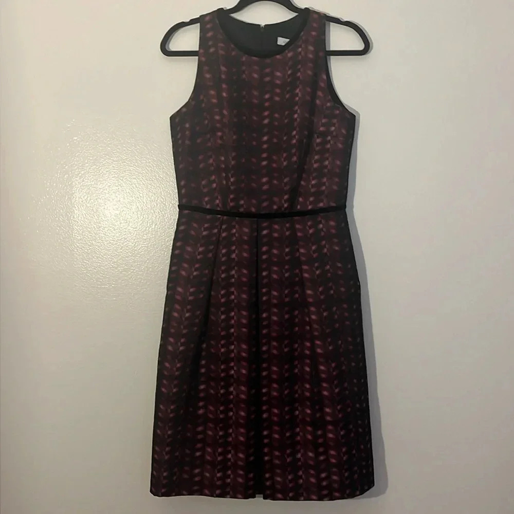Carmen Marc Valvo | NEW sheath herringbone sleeveless dress size 8 pink black
